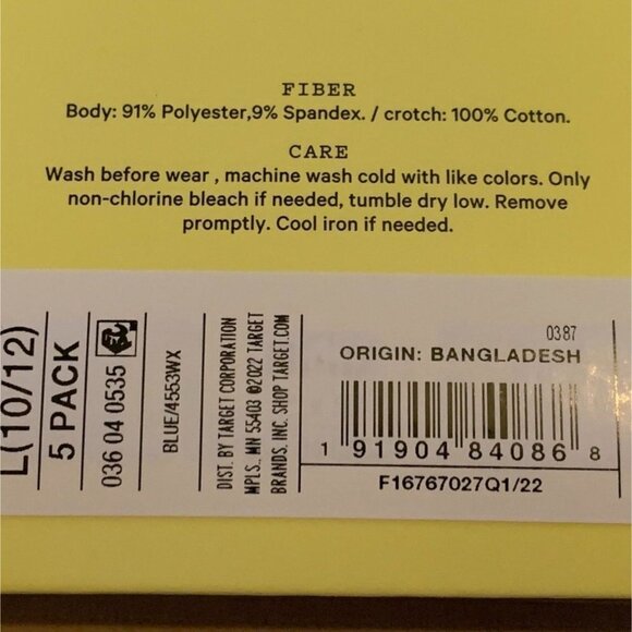 Art Class Girls 5 Pack Hipster & 5 Pack Girl Shorts Underwear Bundle-Large - Picture 8 of 10